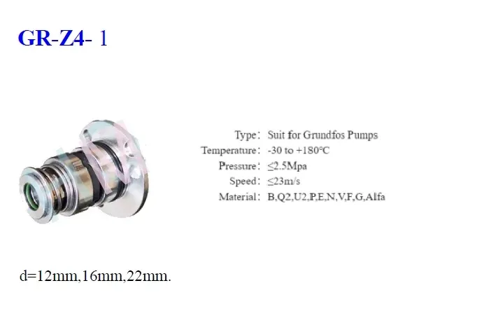 CHINA MANUFACTURER of GLFT CR-4R GL CDLC 12 16 22 mm Mechanical Seal Cartridge Seal