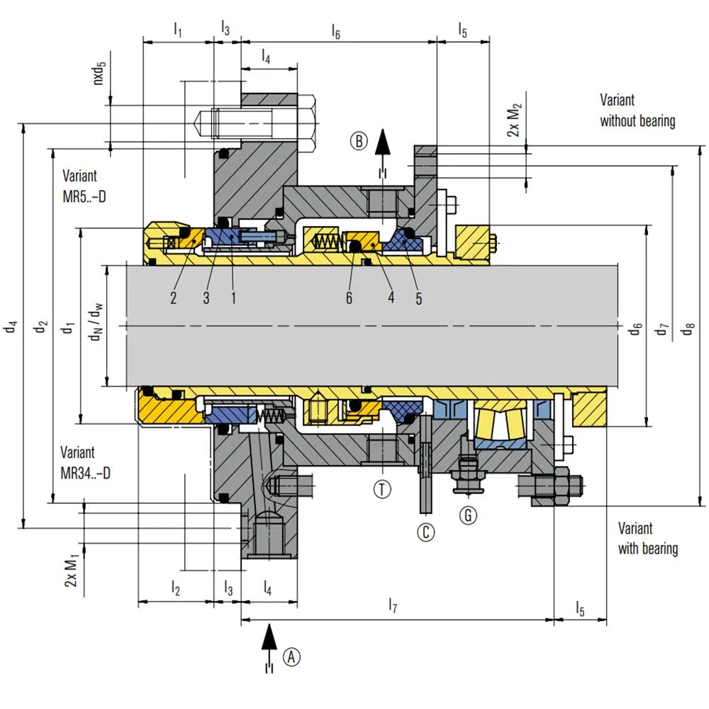 124 MR-D Mechanical Seals for Pumps Pusher Seals
