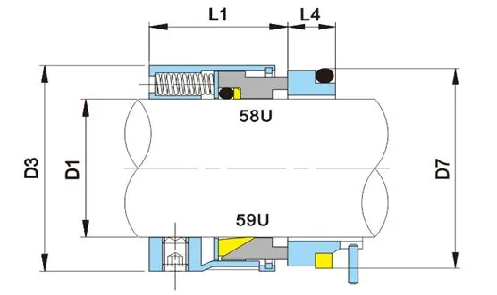 TS 58U PTFE Unbalanced Mechanical Seals for Chemical Pump Seals