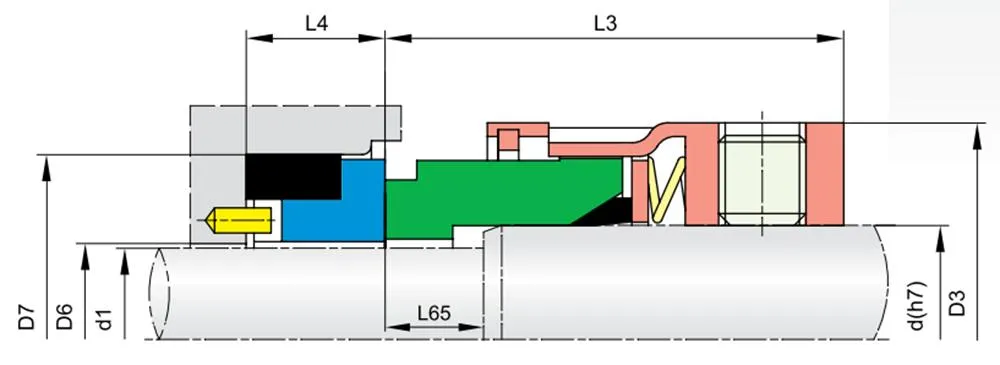 98TS PQ06 PTFE Wedge Mechanical Seals for Pumps