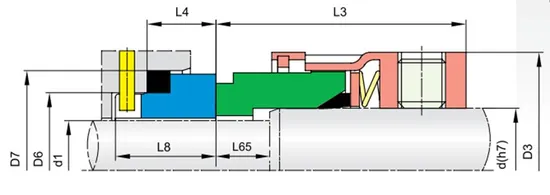 104TS PQ19 PTFE Wedge Mechanical Seals for Pumps