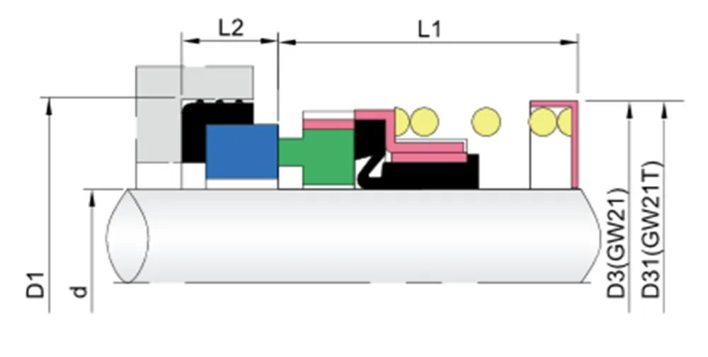 WG 21 Elastomer Bellow Mechaanical Seals for Pumps