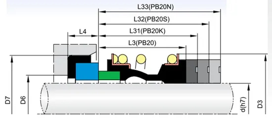 88TS PB20N Elastomer Bellow Mechanical Seals for Pumps