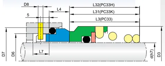 68TS PC33 O-ring Mechanical Seals for Pumps