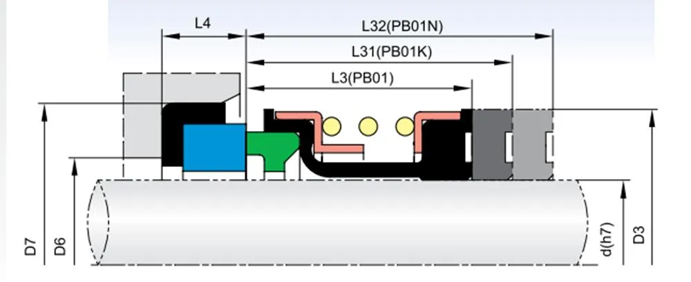 71TS PB01 Elastomer Bellow Mechanical Seals for Pumps