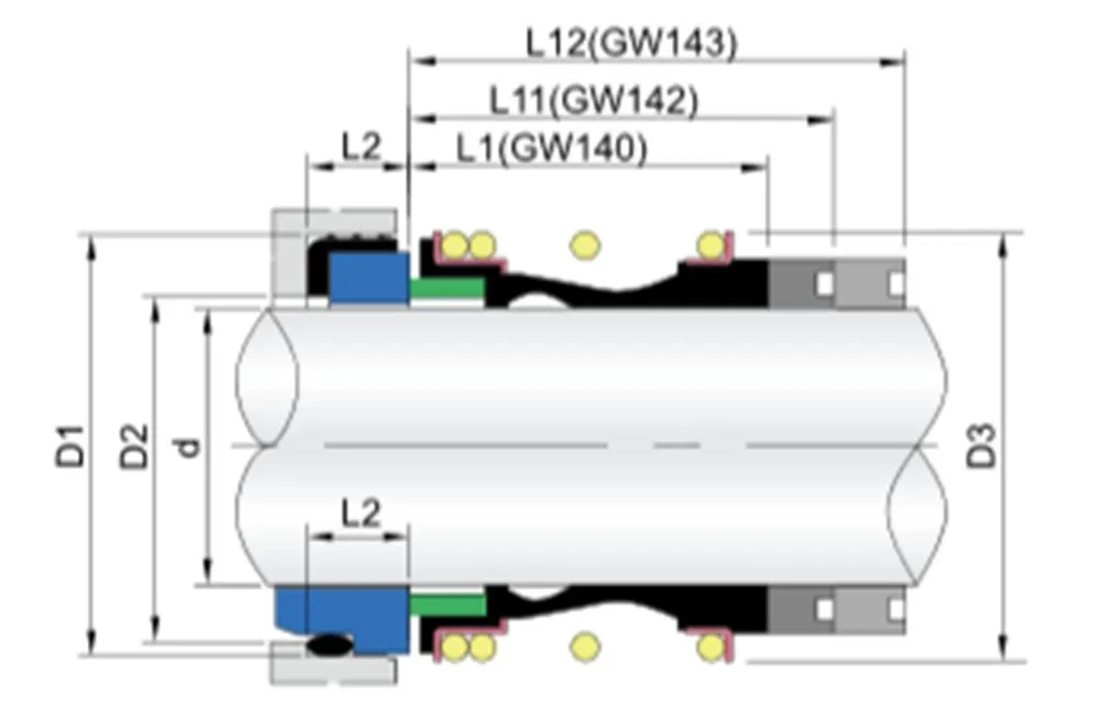 WG 140 Elastomer Bellow Mechanical Seals for Pumps