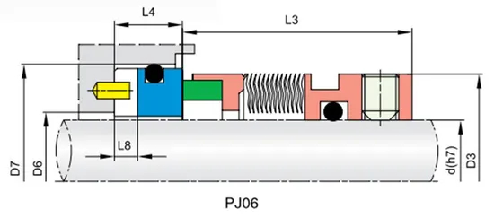 107TS PJ06 Metal Bellow Mechanical Seals for Pumps