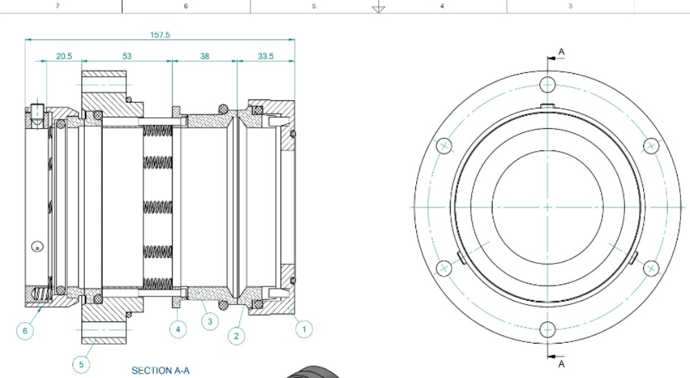Cartridge Mechanical Seal for Habermann NPK 80-315 Slurry Pump DWG No ME-4905-02-DW0255
