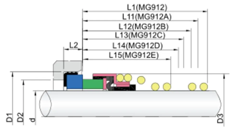 WGMG912 Elastomer Bellow Mechanical Seals for Pumps