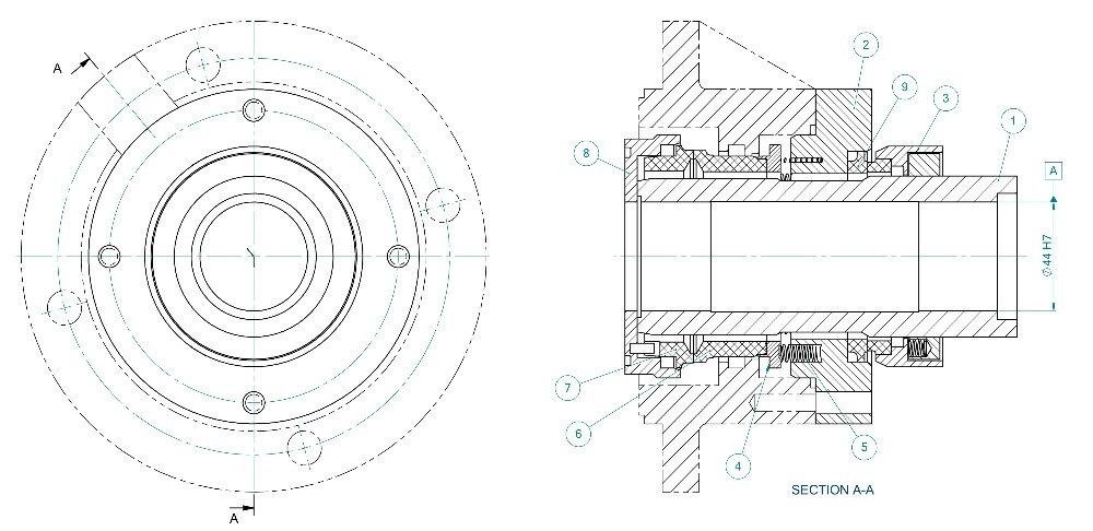 Cartridge Mechanical Seal for Habermann NPK 80-315 Slurry Pump DWG No ME-4905-02-DW0255