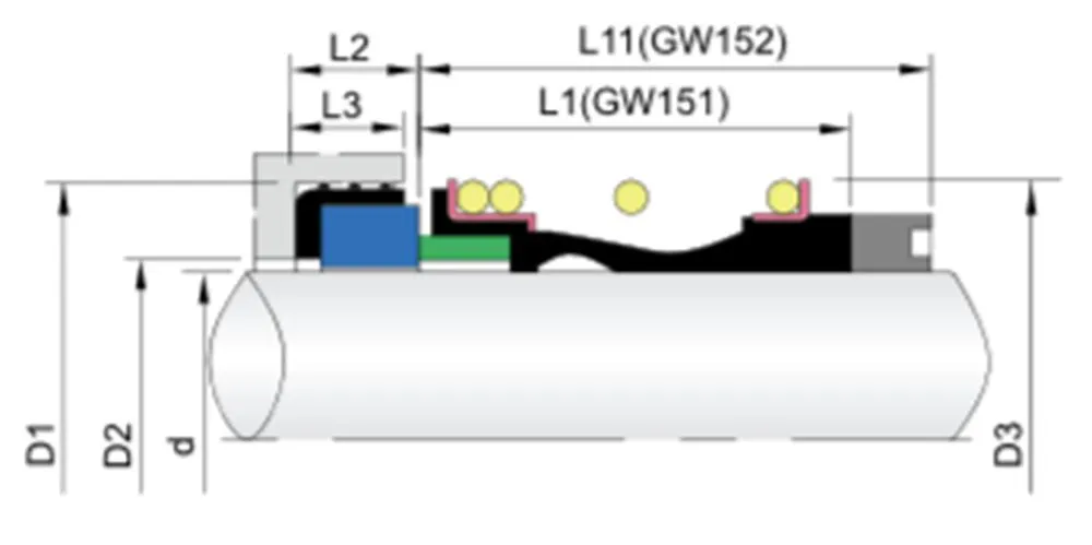 WG 152 Elastomer Bellow Mechanical Seals for Pumps