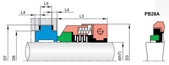 90TS PB28 Elastomer Bellow Mechanical Seals for Pumps