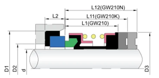 WG 210K Elastomer Bellow Mechanical Seals for Pumps