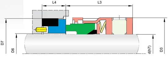 97TS PQ05 PTFE Wedge Mechanical Seals for Pumps