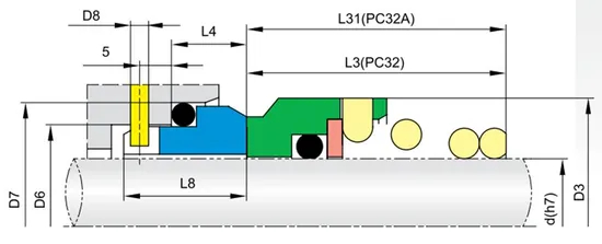 66TS PC32 O-ring Mechanical Seals for Pumps