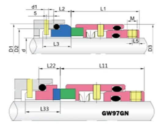 WG 97GN Wave Spring Mechanical Seals for Pumps