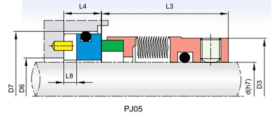 107TS PJ05 Metal Bellow Mechanical Seals for Pumps