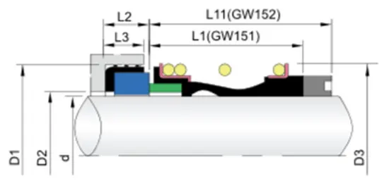 WG 152 Elastomer Bellow Mechanical Seals for Pumps