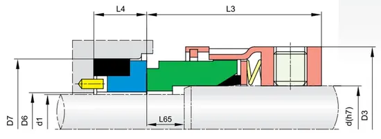 98TS PQ06 PTFE Wedge Mechanical Seals for Pumps
