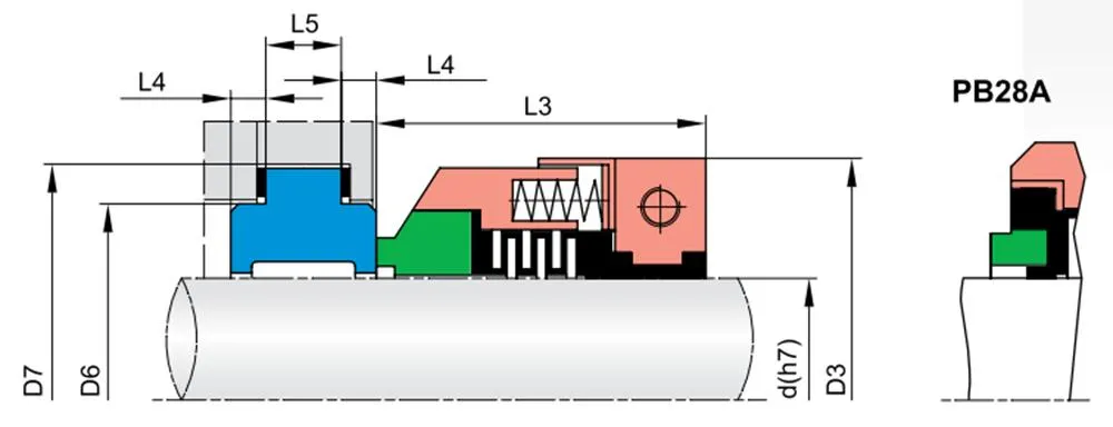 90TS PB28A Elastomer Bellow Mechanical Seals for Pumps