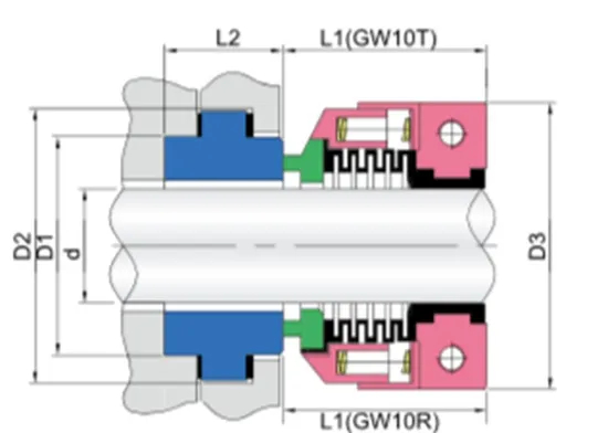 WG W10T Elastomer Bellow Mechanical Seals for Pumps