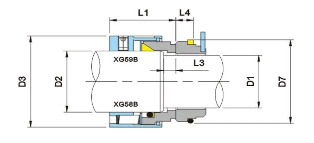 JC 59B PTFE Wedge Mechanical Seals for Chemical Pump Mechanical Seals