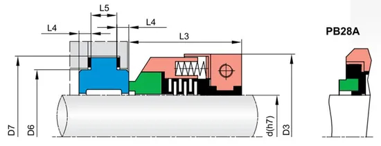 90TS PB28A Elastomer Bellow Mechanical Seals for Pumps