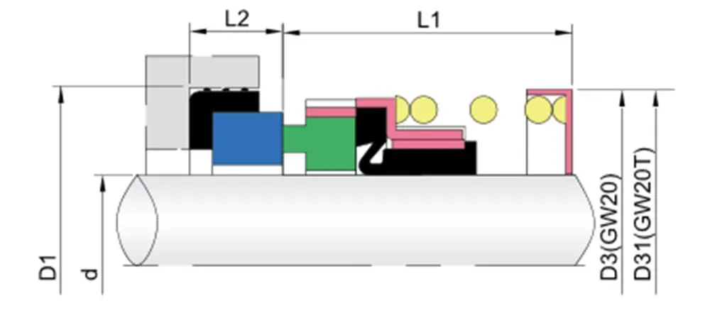 WG 20T Elastomer Bellow Mechanical Seals for Pumps
