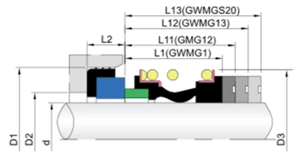 WG MG12 Elastomer Bellow Mechanical Seals for Pumps